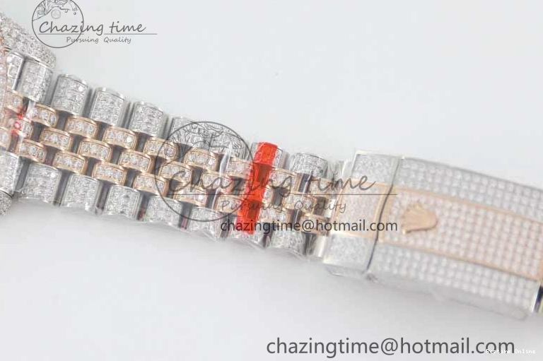 1225 Affordable Datejust 41 SS RG Full Diamonds TWF 1:1 Best Edition Arabic Markers Dial on Jubilee Bracelet A 2385